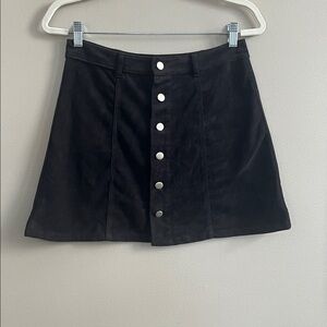 The Impeccable Pig black suede look mini skirt size medium